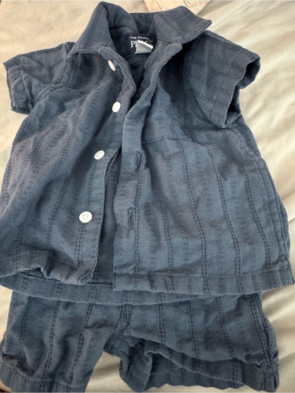 The Children's Place Navy Blue Short-Sleeve Button-Front Shirt
